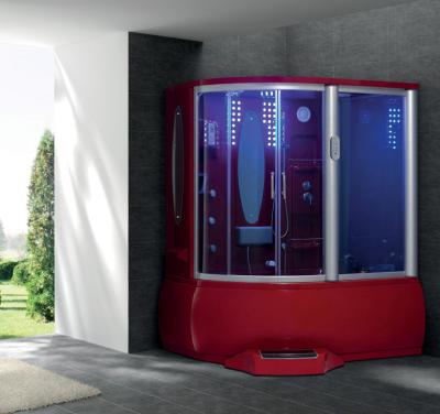 China Sexy color computerized whirlpool steam shower room (Red) for sale