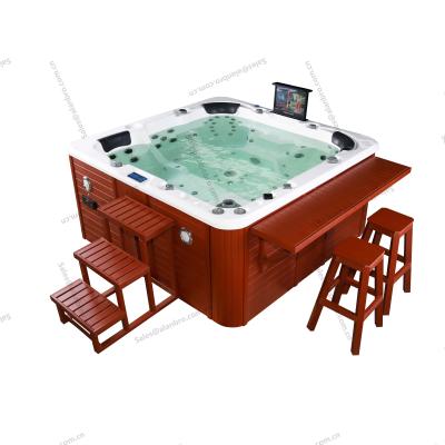 China 4 Person 2 Seats 2 loungers massage bathtub with TV,pillow ,bubble ,whirlpool bathtub with jaccuzzi function for sale