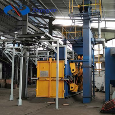 China Continuous Automatic Overhead Catenary Conveyor Tunnel Surface Shot Blasting Cleaning Machine for sale