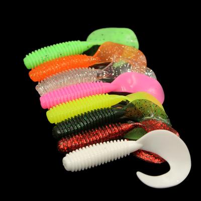 China Pvc 2022 New Curly Tailed PVC Soft Plastic Angling Tackle Baitfish Lake Stream Sinking for sale