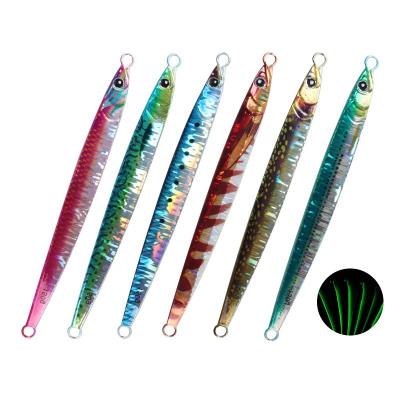 China Lead New Deep 150g 180g 3D print metal jigs speed jigging lure luminous iron plate lead jig for sea for sale