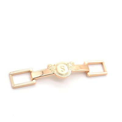 China Bag Fashion Custom Engraved Metal S Letter Gold Logo Shoe Buckle For Shoe for sale