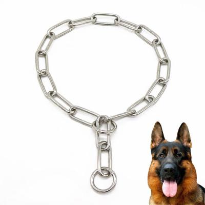 China Dog Accessories Adjustable Metal Lights Oval Shape Dog Collar Leash Chain For Dog for sale