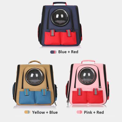 China Outdoor Shoulder Cat Backpack Cat Schoolbag Pet Dog Double Cabin Space Box Cat Large Portable Outdoor Breathable Travel Dog for sale