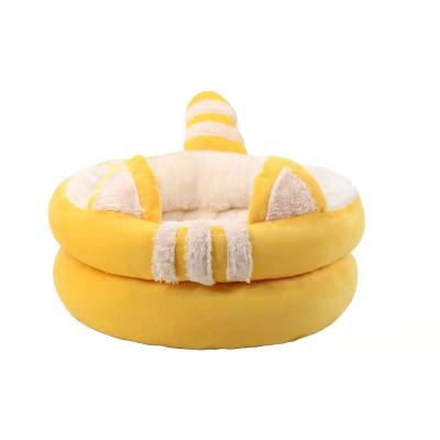 China Pet Products Cat Nest Customized Private Small Round Lovely Comfortable Warm Dog Stored Cat Bed for sale