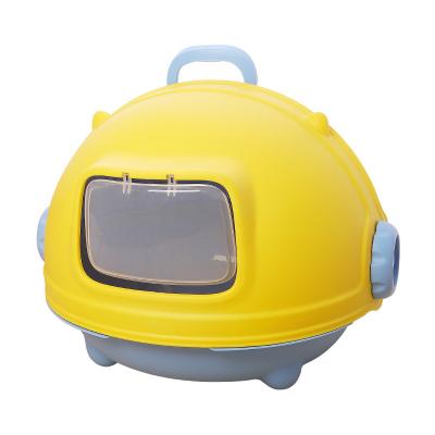 China Sustainable Large Luxury Fully Enclosed Cat Toilet Portable Automatic Robot Modeling Cat's Litter Toilet for sale