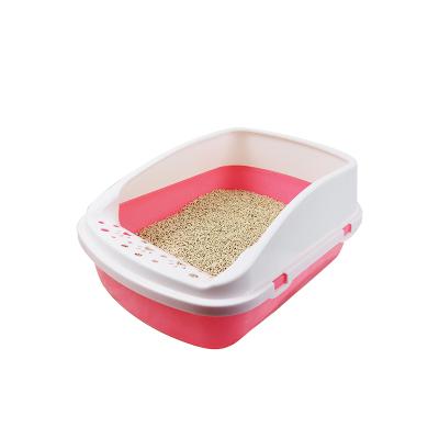 China Large Design Semi Closed Design Cat Litter Toilet Furniture With Portable Split Scoop Stocked for sale