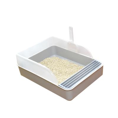 China Wholesale Manufacturer Stored Large Semi Closed Plastic Cat Litter Box for sale