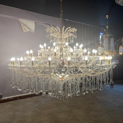 China Luxury Extra Large Hotel Lobby Banquet Ceiling Lighting Project Customized Huge Chandelier Gold Crystal for sale