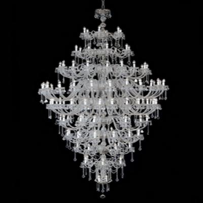 China Maria Theresa Luxury Classic Chandelier Clear Crystal White Glass Arms For Foyer Restaurant Hotel Project for sale