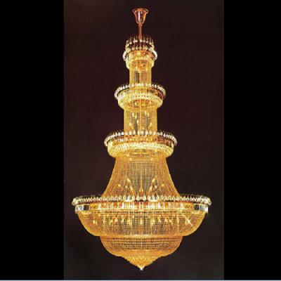 China Luxury Large Gold Crystal Chandelier Lighting Large Crystal Chandeliers Lighting Fixture Crystal For Hotel Project for sale