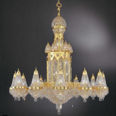 China Large Luxury Custom Classic Muslim Gold High Ceilings Chandelier For Church for sale