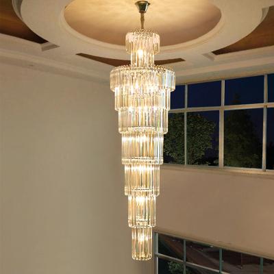 China High Quality Custom Made Modern Luxury Long Staircase Chandelier Hotel Crystal Chandelier for sale