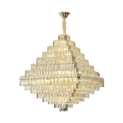 China wholesale hot sale modern promotional crystal chandelier gold color k9 crystal lamp for wedding event for sale