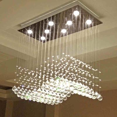 China Luxury Rectangular Crystal Home Ceiling Lamp Led Modern Crystal Ceiling Light for sale