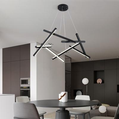 China Zhongshan Luxury Top Selling Living Room Acrylic Black Ceiling Iron Pendant Lights for sale