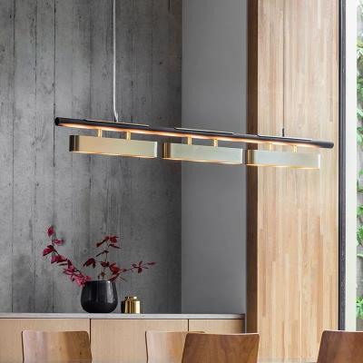 China Modern Modern Luxury Nordic Dining Table Kitchen Island Long Linear LED Pendant Lamp for sale