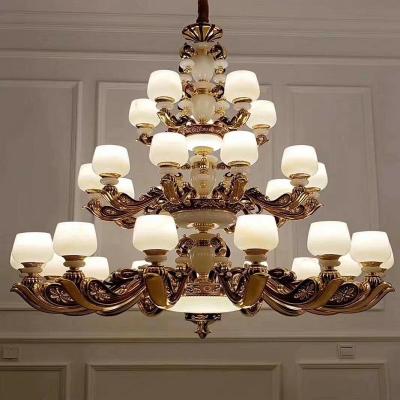 China European luxury villa hotel living room style jade lobby chandelier for sale