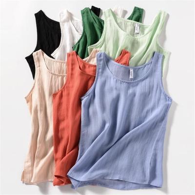 China Anti Shrink Women Summer Basic Tops Loose Casual Sleeveless Breathable Single Line Tank Tops Women for sale