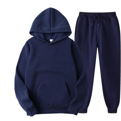 China Antibacterial men women spring tracksuit pullover hoodies pants jogging unisex sets solid sweatsuit sets for sale