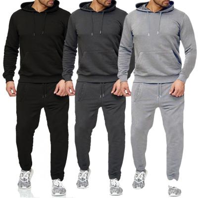 China 2 piece hoodie pullover pants men sweatsuit casual joggling sporty white logo antibacterial custom men tracksuit for sale