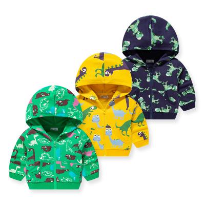 China Kids Toddler Sweatshirt Zip-Up Baby Boy Anti-Shrink Jacket Long Sleeve Dinosaur Printed Boys Hoodie for sale