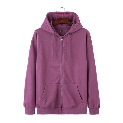 China Low moq anti-shrink customizing hoodie men's sweatshirts zip up winter men's hoodies purple wind for sale