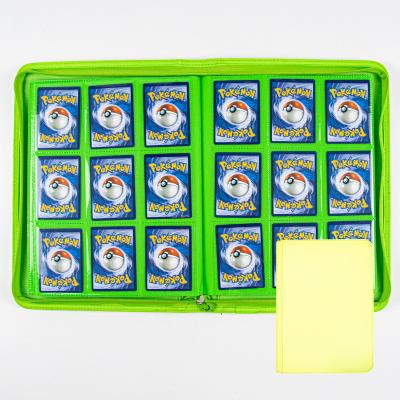 China Luminous Sanseking 9 Pocket Fluorescence Cards Zipper Card Binder Waterproof Yellow Protector Cover Album Holder Album for sale