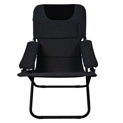 China Traditional Foldable Sit Relax Chair Black Beach Chair for sale