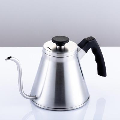 China Stainless Steel Gooseneck Drip Coffee Kettle Pot Stainless Steel Spill Over Coffee Kettle With Thermometer for sale