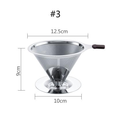 China Stainless Steel Hand Drip Filter V60 Pour Over Coffee Maker Stainless Steel Coffee Filter for sale