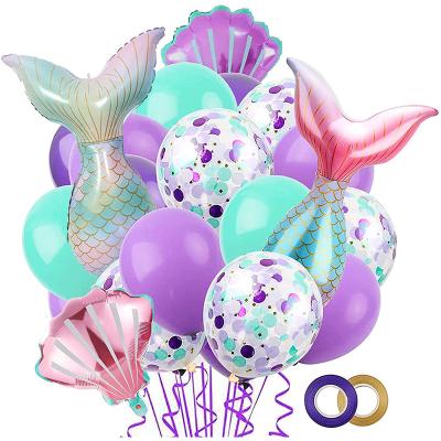 China Party Decoration Use Mermaid Cartoon Foil Foil Balloon For Girl Decorations Mermaid Set for sale