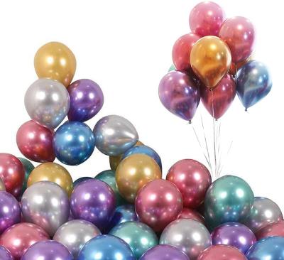 China Valentine/Wedding Party 50Pcs Decorative Metalicos Colorful Globos 10inch Chrome Round Qualatex Latex Metallic Balloons For Birthday Party Wedding Decoration for sale