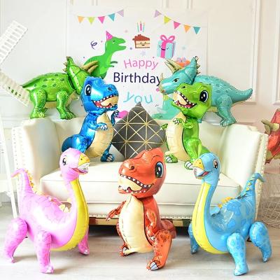 China Jurassic Air Standing Walking Globos Children's StandDragon Dinosaur Foil Balloons Large Individual Giant 4D Decorative Valentine's Day/Wedding Party for sale