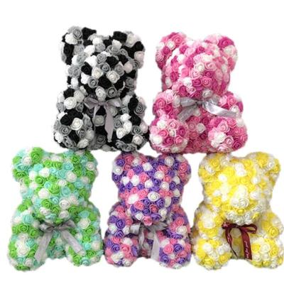 China Wholesale Lovely Colorful Foam/PE Teddy Rose Bear With Gift Box For Mother's Day Valentines Day Birthday Gifts for sale