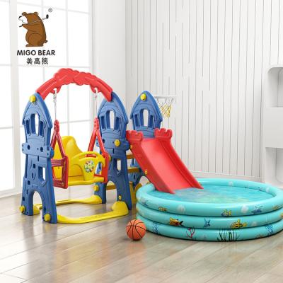 China 0-8 Years Old Plastic Inflatable Water Slide Swimming Pool Home Use Kids for sale