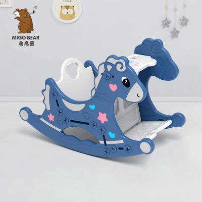 China Ride On Toy High Quality Baby Kids Unicorn Plastic Cartoon Rocking Horse Ride On Animals Play for sale