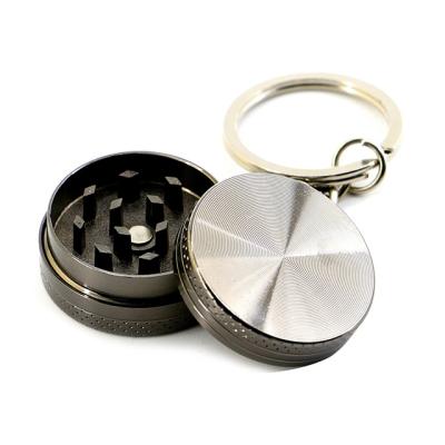 China Dry herb 2 part 30mm smoking accessories customizable zinc alloy herb grinder keychains for sale