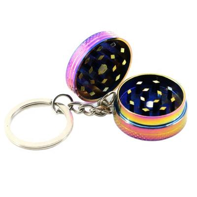 China Free Sample Dry Pocket Zinc Alloy Grinder Novelty Herb Key Chain Herb Grinder For Tobacco for sale