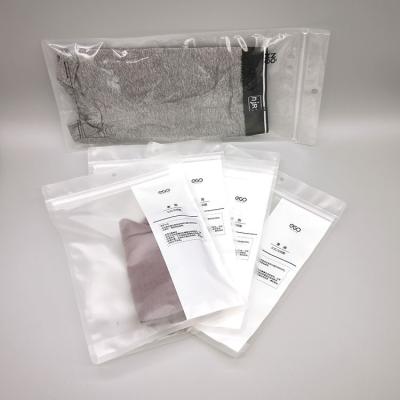 China Barrier Instock Apparel Packaging Frosted Underwear Bag Custom Logo Plastic Zipper Bag For Apparel Plastic Custom Packaging For Bra for sale