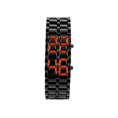 China Wholesale Waterproof Men's Zinc Alloy Band Watches Fashion LED Display Digital Alloy Belt Wristwatches For Men for sale