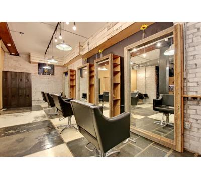 China Strong Barber shop woking table and chairs hair extension displays for hair salon design for sale