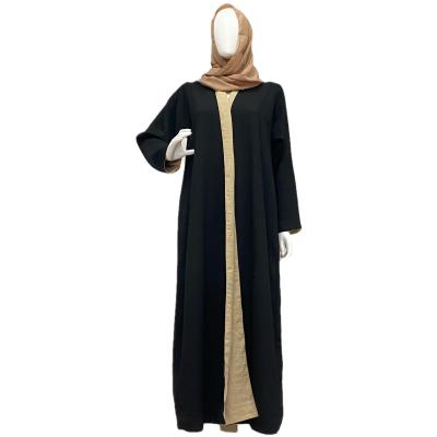 China Gradient Black Muslim Women Arabic Women's Dubai Dress Muslim Dress Daily Casual Long Dress Muslim Dress for sale