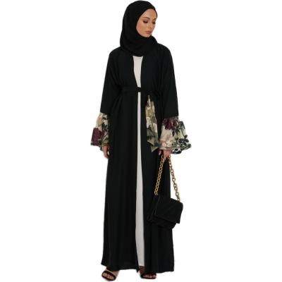 China Muslim Islamic Dress Dubai Oman Rose Embroidered Cardigan Abaya Hijab Dress 2022 New Women Daily Casual Formal for sale