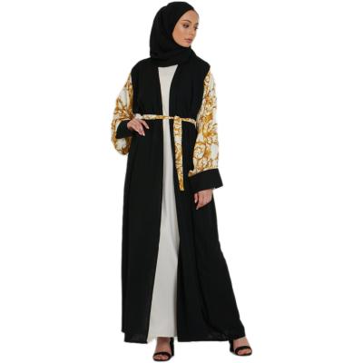 China Islamic Clothing Dubai Women's Youth Long Dresses Malaysia Black Arab Muslim Long Dresses Formal Casual Daily Patchwork for sale