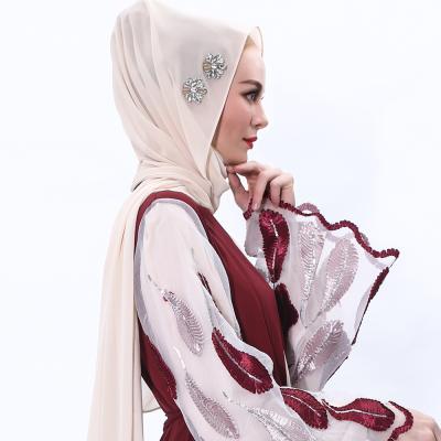 China New Design Daily Casual Formal High Quality Scarf Muslim Classic Soft Shiny Hijab Flower Shawl for sale