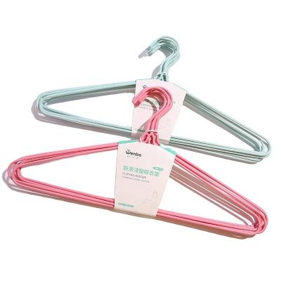 China Traditional high quality colorful luxury flat cloth hanger metal wire coat hanger for wholesale for sale