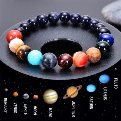 China Trendy Fashion Eight Planets Bead Bracelet For Women Men Natural Stone Bracelet Universe Galaxy Solar System Planets Beaded Bracelets for sale