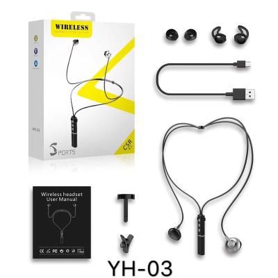 China YH03 V5.0 Neckband Wireless Earphone Stereo Gaming Earplugs with Magnetic Connection for Running Built in Microphone Active Noise-cancellation for sale