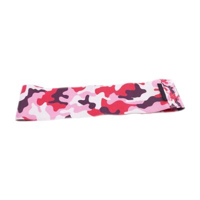 China Custom Logo Cloth Booty Hip Circle Camouflage Fitness Exercise Loop Resistance Bands Non Slip Camouflage Nylon Fitness Bodybuilding for sale